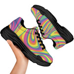 Pastel Rave Print Black Chunky Shoes