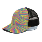Pastel Rave Print Black Mesh Trucker Cap