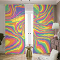 Pastel Rave Print Dimout Pencil Pleat Curtains