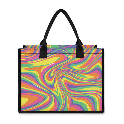 Pastel Rave Print Canvas Tote Bag