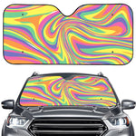 Pastel Rave Print Car Windshield Sun Shade