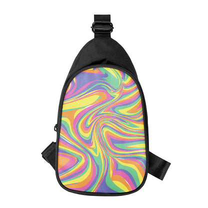 Pastel Rave Print Chest Bag