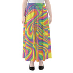 Pastel Rave Print Chiffon Maxi Skirt
