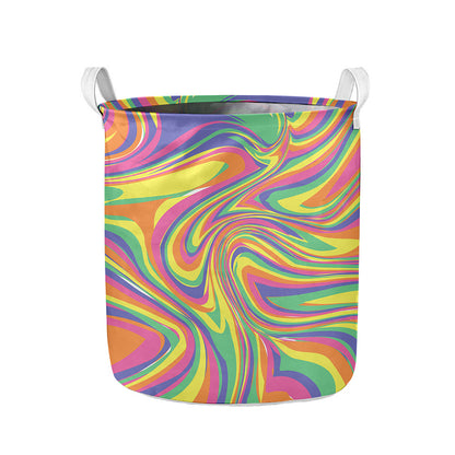 Pastel Rave Print Collapsible Laundry Basket