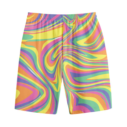 Pastel Rave Print Cotton Shorts