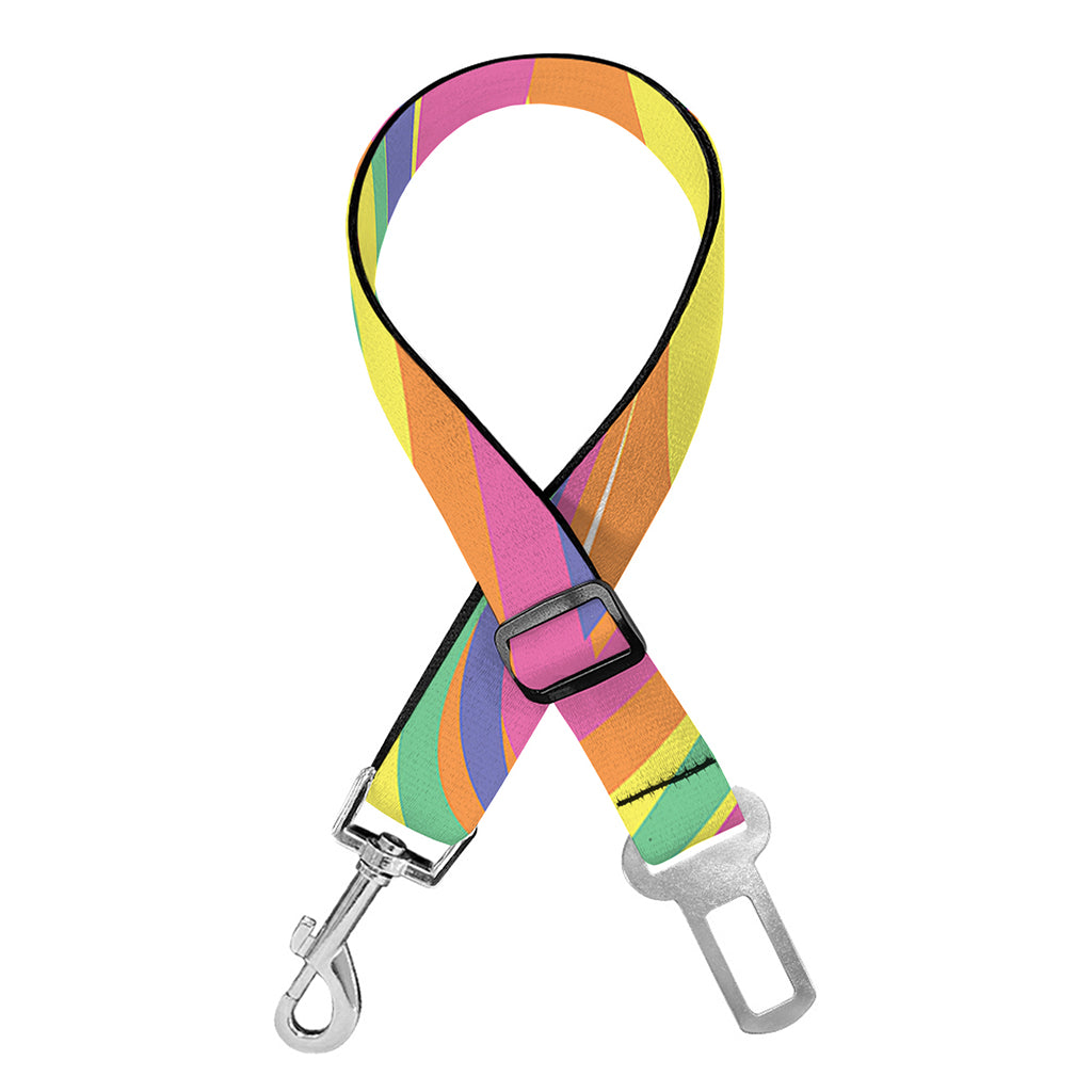 Pastel Rave Print Dog Seat Belt