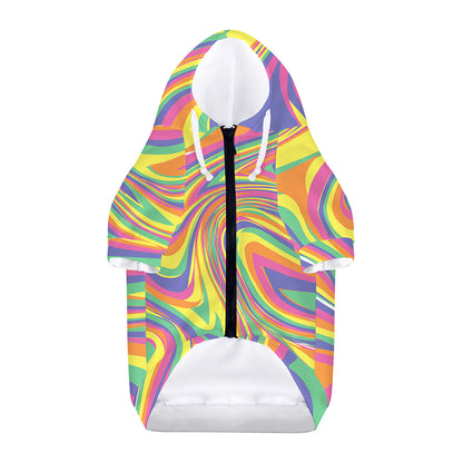 Pastel Rave Print Dog Zip Up Hoodie