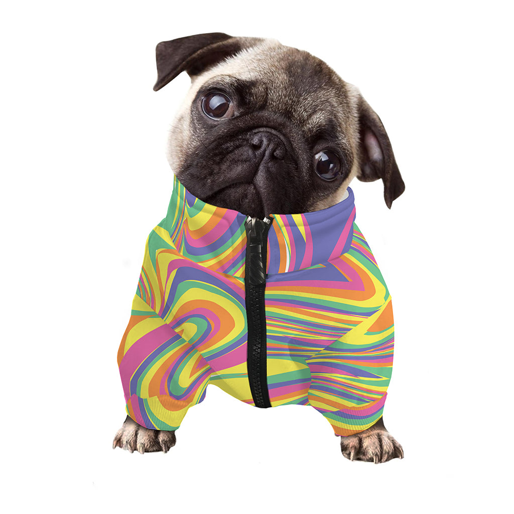 Pastel Rave Print Dog Zip Up Jacket