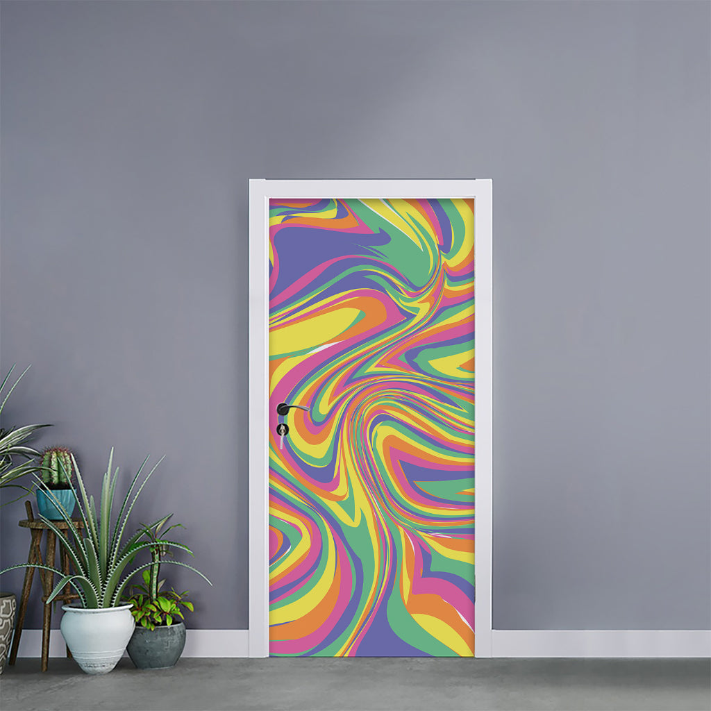 Pastel Rave Print Door Sticker