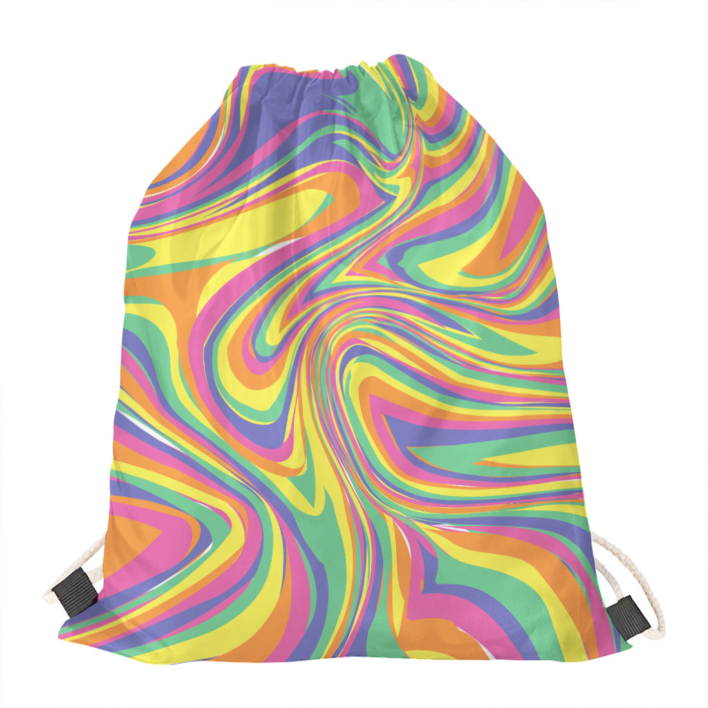Pastel Rave Print Drawstring Bag
