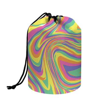 Pastel Rave Print Drawstring Makeup Bag