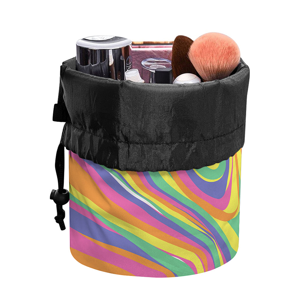 Pastel Rave Print Drawstring Makeup Bag