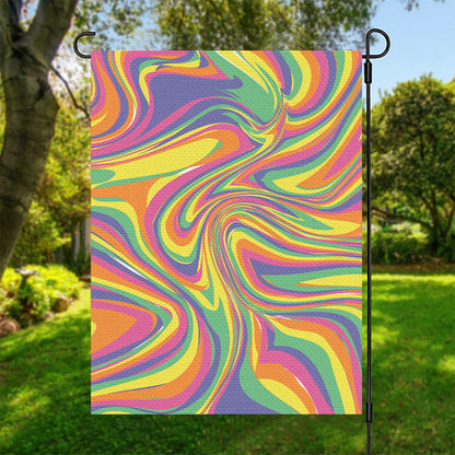 Pastel Rave Print Garden Flag