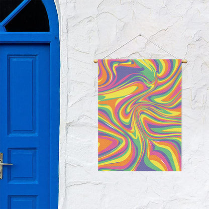 Pastel Rave Print Garden Flag
