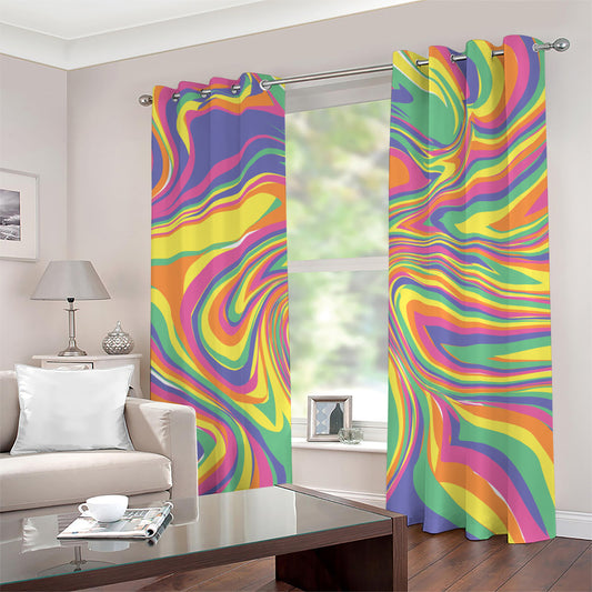 Pastel Rave Print Grommet Curtains