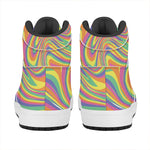 Pastel Rave Print High Top Leather Sneakers