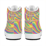 Pastel Rave Print High Top Leather Sneakers