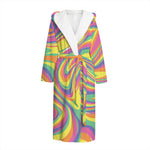 Pastel Rave Print Hooded Bathrobe