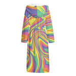 Pastel Rave Print Hooded Bathrobe