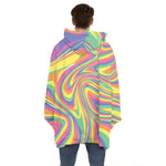 Pastel Rave Print Hoodie Blanket