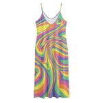 Pastel Rave Print Jersey Midi Cami Dress