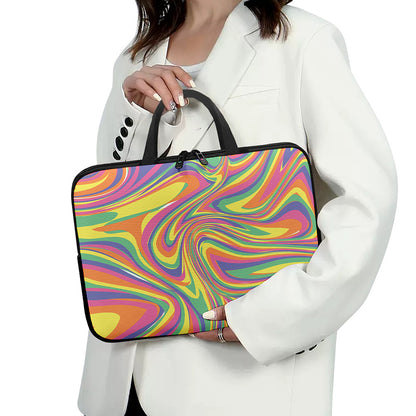 Pastel Rave Print Laptop Sleeve With Handle