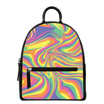 Pastel Rave Print Leather Backpack