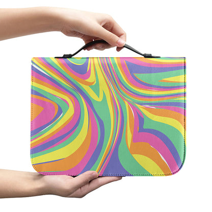 Pastel Rave Print Leather Bible Cover