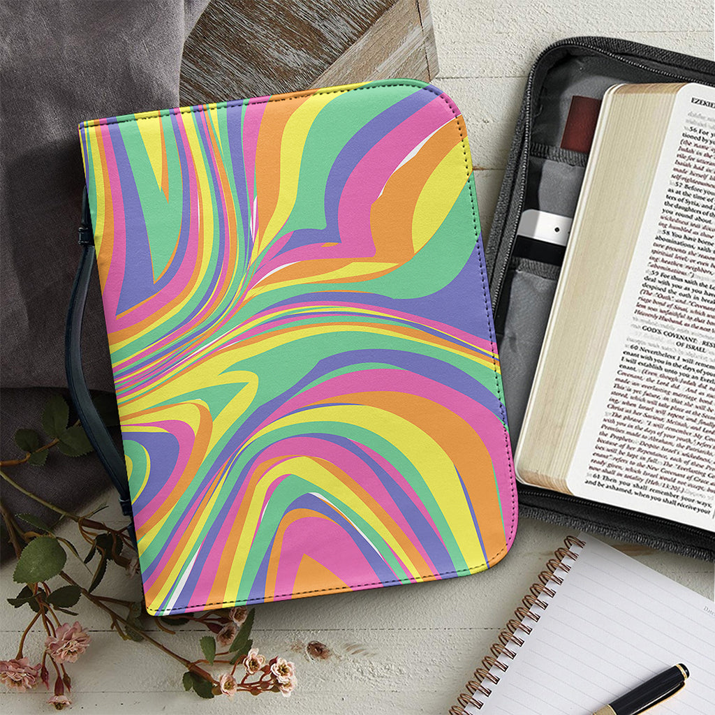 Pastel Rave Print Leather Bible Cover