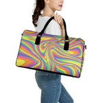 Pastel Rave Print Leather Duffle Bag