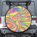 Pastel Rave Print Leather Spare Tire Cover