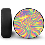 Pastel Rave Print Leather Spare Tire Cover