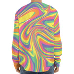 Pastel Rave Print Long Sleeve Baseball Jersey