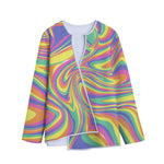 Pastel Rave Print Long Sleeve Short Coat