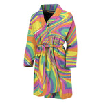 Pastel Rave Print Men's Bathrobe
