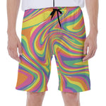 Pastel Rave Print Men's Beach Shorts