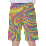 Pastel Rave Print Men's Beach Shorts