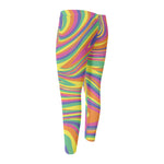 Pastel Rave Print Men's Compression Pants