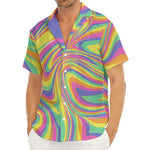 Pastel Rave Print Men's Deep V-Neck Shirt