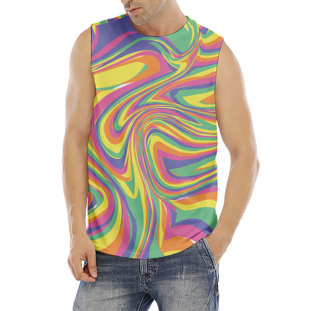 Pastel Rave Print Men's Fitness Tank Top