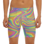 Pastel Rave Print Men's Long Boxer Briefs