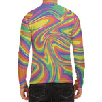 Pastel Rave Print Men's Long Sleeve Rash Guard