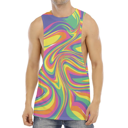 Pastel Rave Print Men's Muscle Tank Top