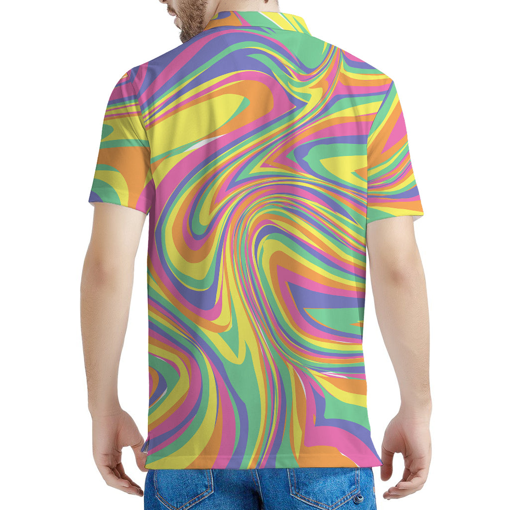 Pastel Rave Print Men's Polo Shirt