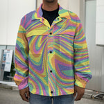 Pastel Rave Print Men's Shirt Jacket