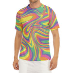 Pastel Rave Print Men's Short Sleeve Rash Guard
