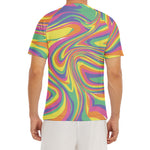 Pastel Rave Print Men's Short Sleeve Rash Guard
