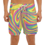 Pastel Rave Print Men's Split Running Shorts
