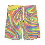 Pastel Rave Print Men's Sports Shorts