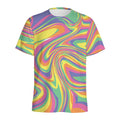 Pastel Rave Print Men's Athletic T-Shirt